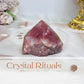 Strawberry Quartz Polished Top Freeform (natural fracture line in top)
