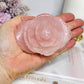 Large Rose Quartz Carved Rose 10cm
