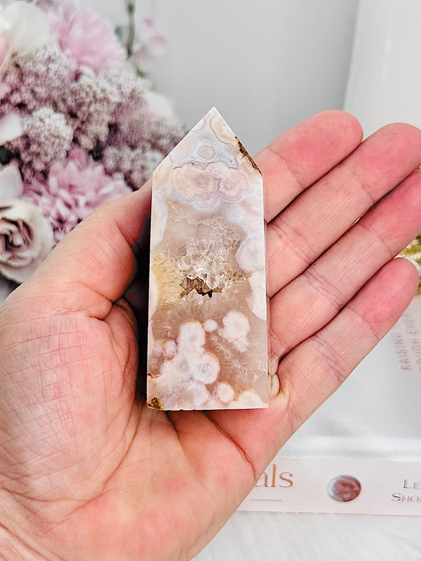 Absolutely Beautiful Chunky 8cm Flower Agate Druzy Point | Tower