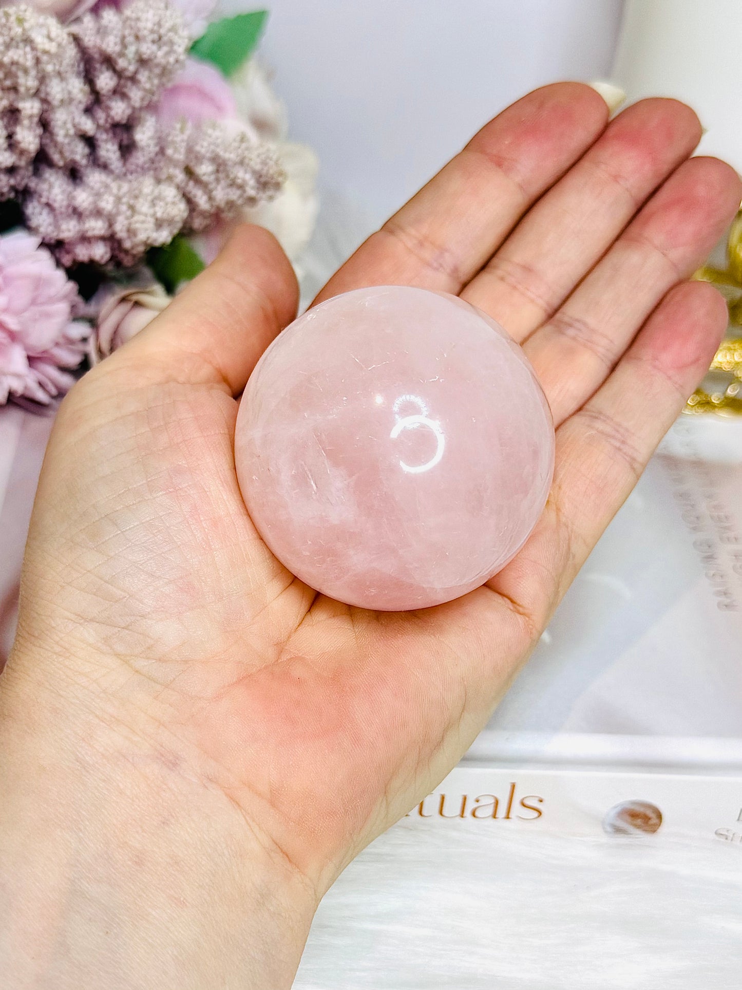 Rose Quartz Sphere On Stand 201g