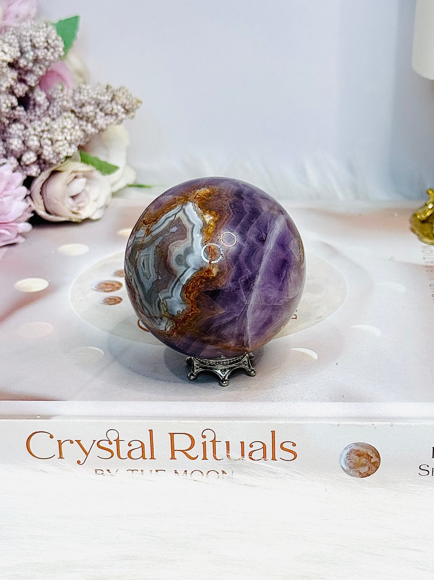 Crazy Lace Amethyst Sphere On Stand 210g