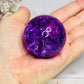Purple Fire & Ice Crackle Quartz Sphere (dyed) On Stand 145g