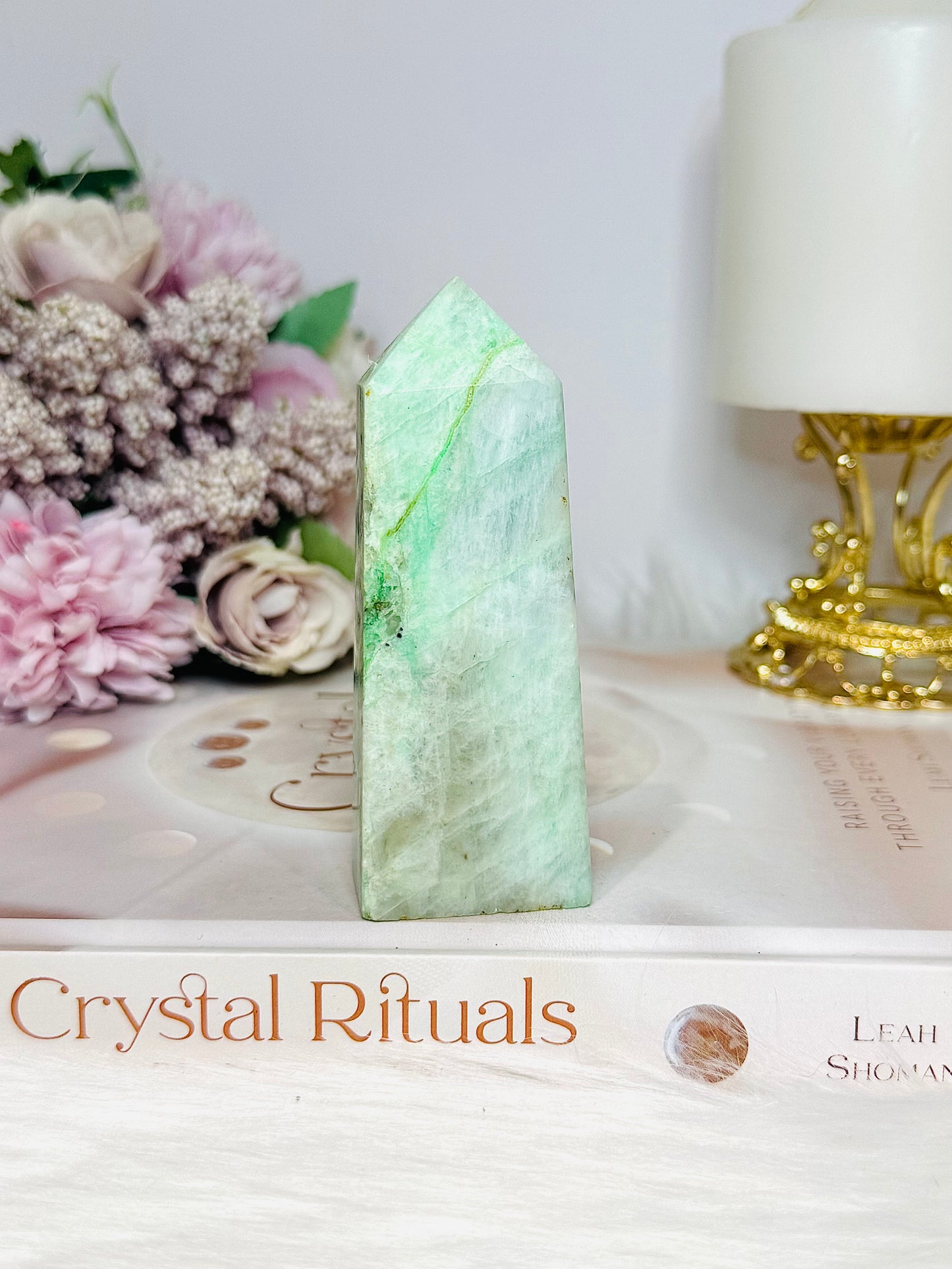 Green Moonstone Tower 9cm