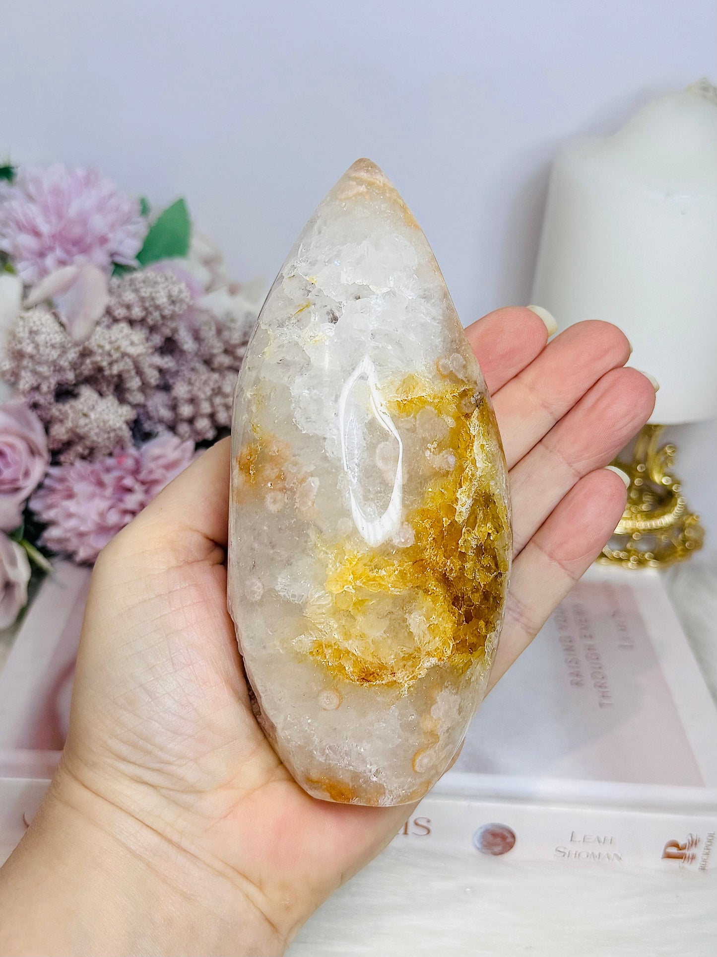 Large Flower Agate Druzy Freeform 14cm 522g