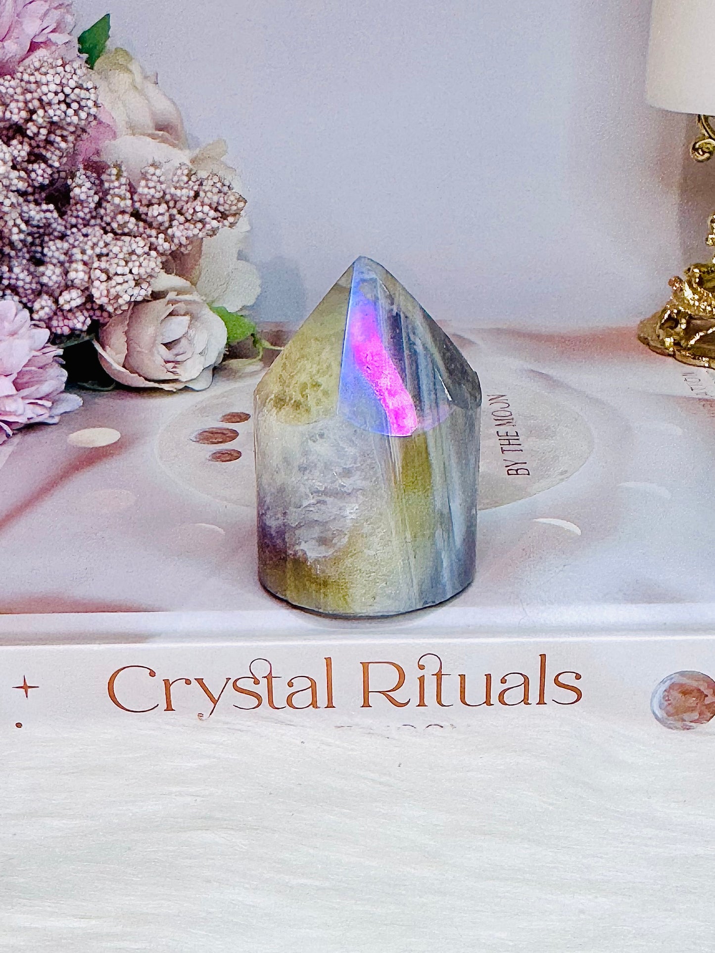 Gorgeous 6cm Angel Aura Druzy Agate Cylinder | Tower