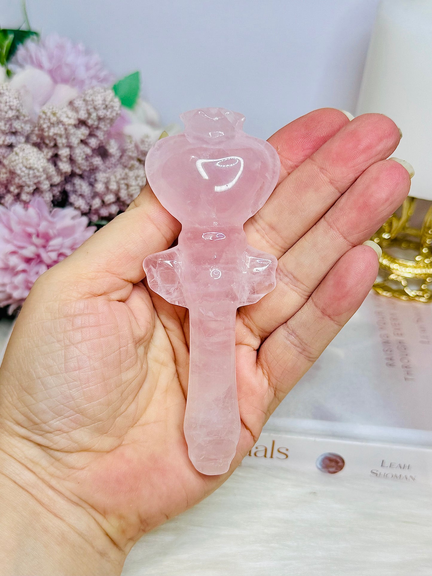 Rose Quartz Fairy Wand 11cm