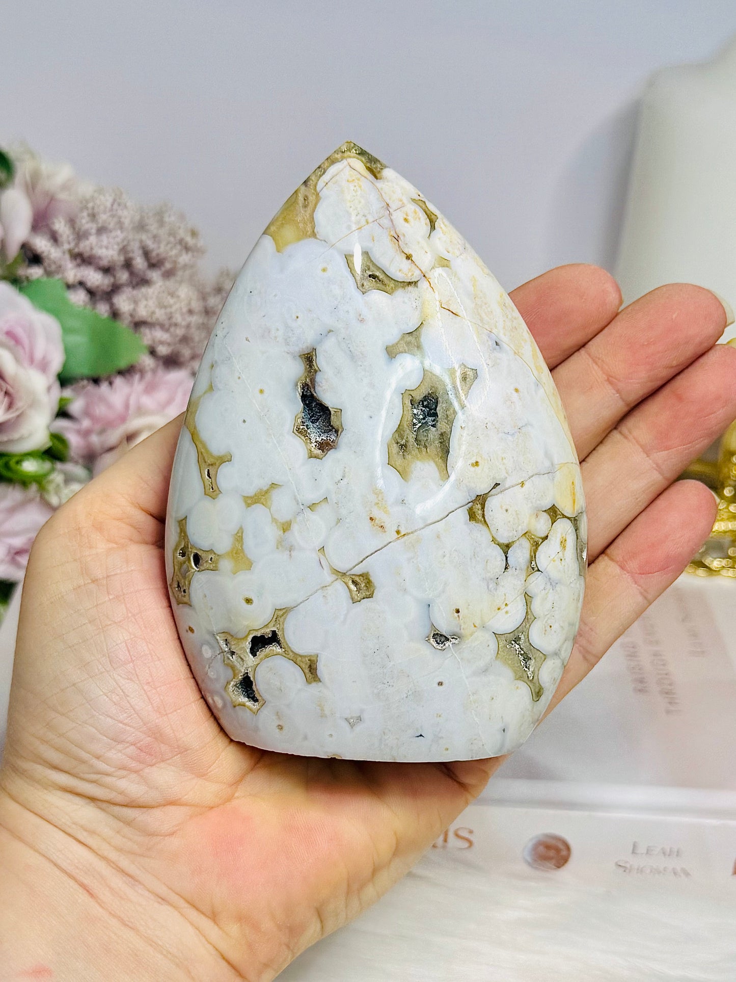Druzy Ocean Jasper Teardrop | Flame 11.5cm 424g
