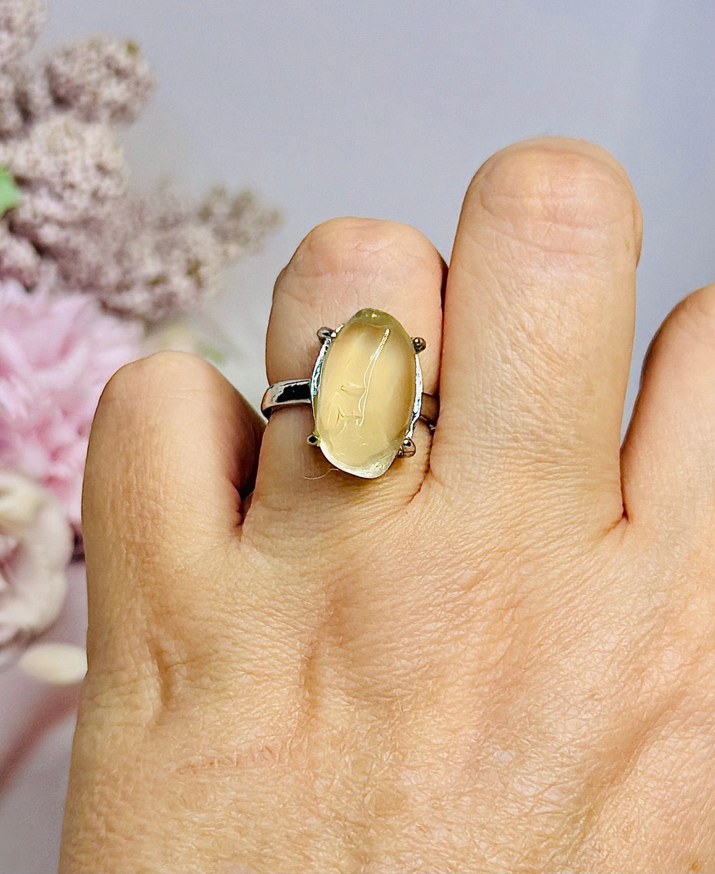 Citrine Adjustable Ring In Gift Bag