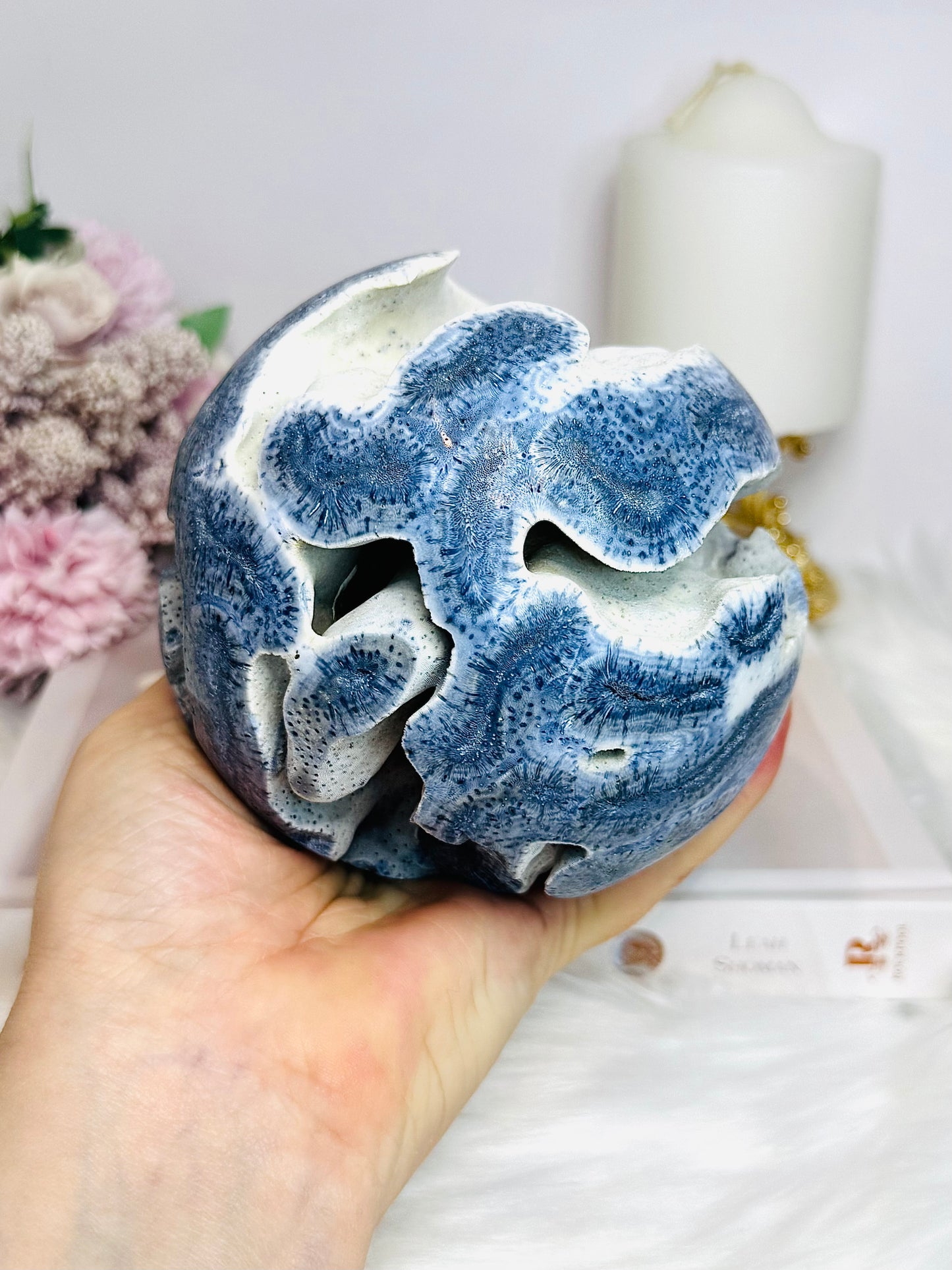 Huge Natural Blue Coral Fossil 1.27KG