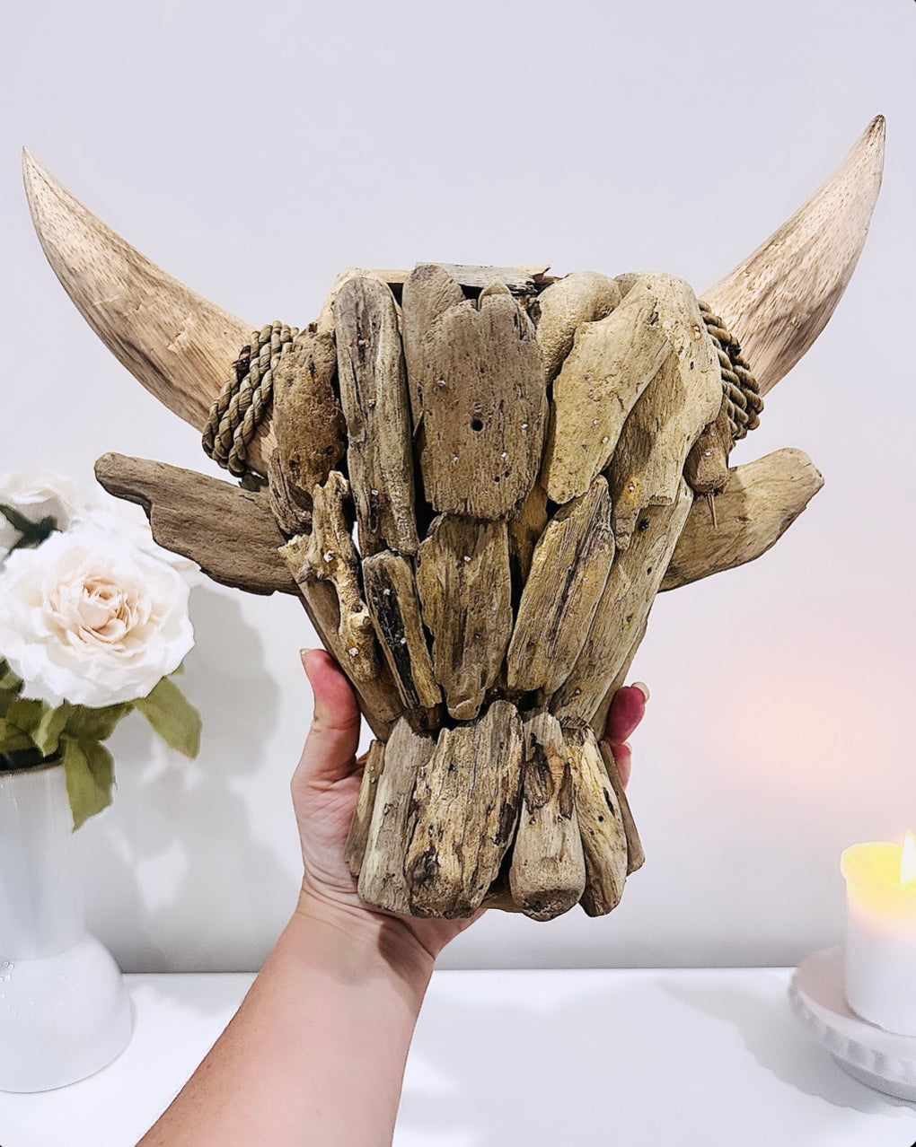 Gorgeous Chunky Large 30cm Driftwood Bull Head