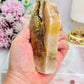 Druzy Pink Amethyst Chunky Coffin Carving 12cm