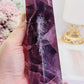 Fabulous Tall 23.5cm 968gram Purple Fluorite Tower with Rainbows