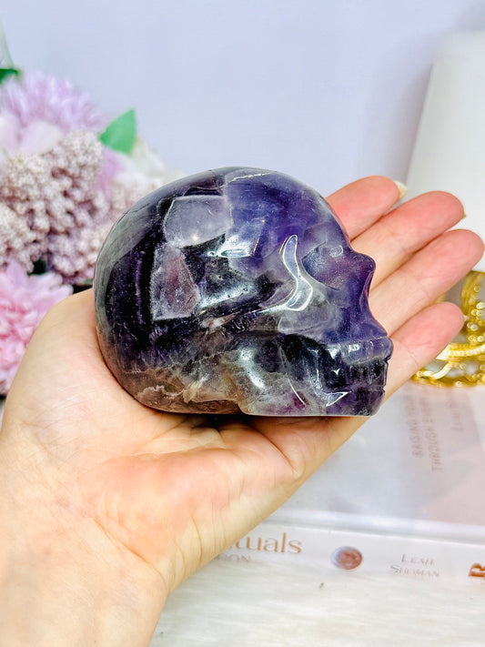 Chevron | Dream Amethyst Carved Skull 521g