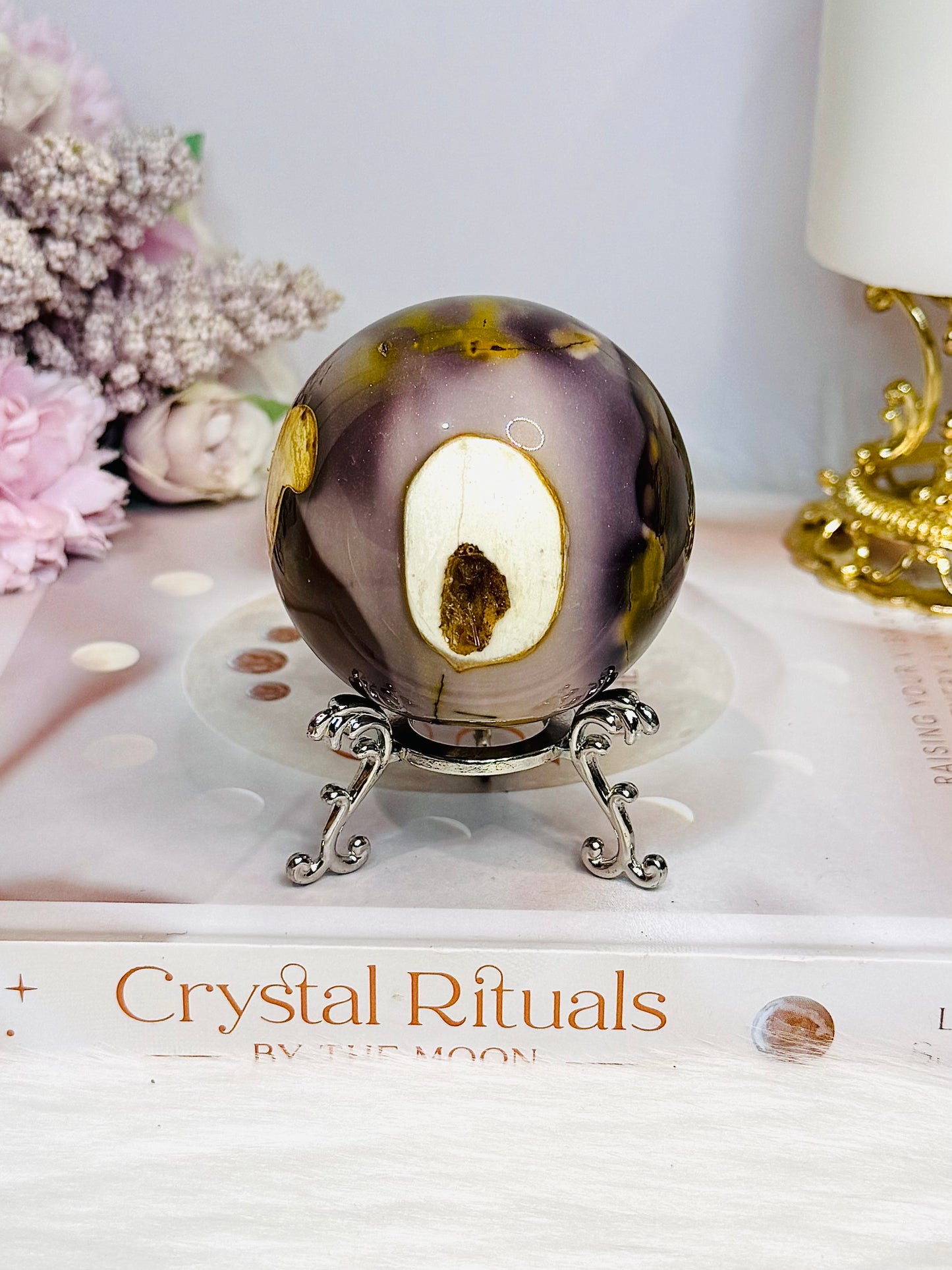 Mookaite Jasper Sphere on Stand 297g