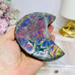 High Grade Large Labradorite Carved Moon Full of Flash 18.5cm