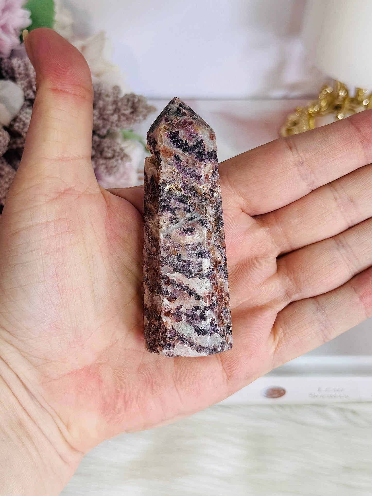 Beautiful Chunky Root Fluorite Tower | Point 8cm