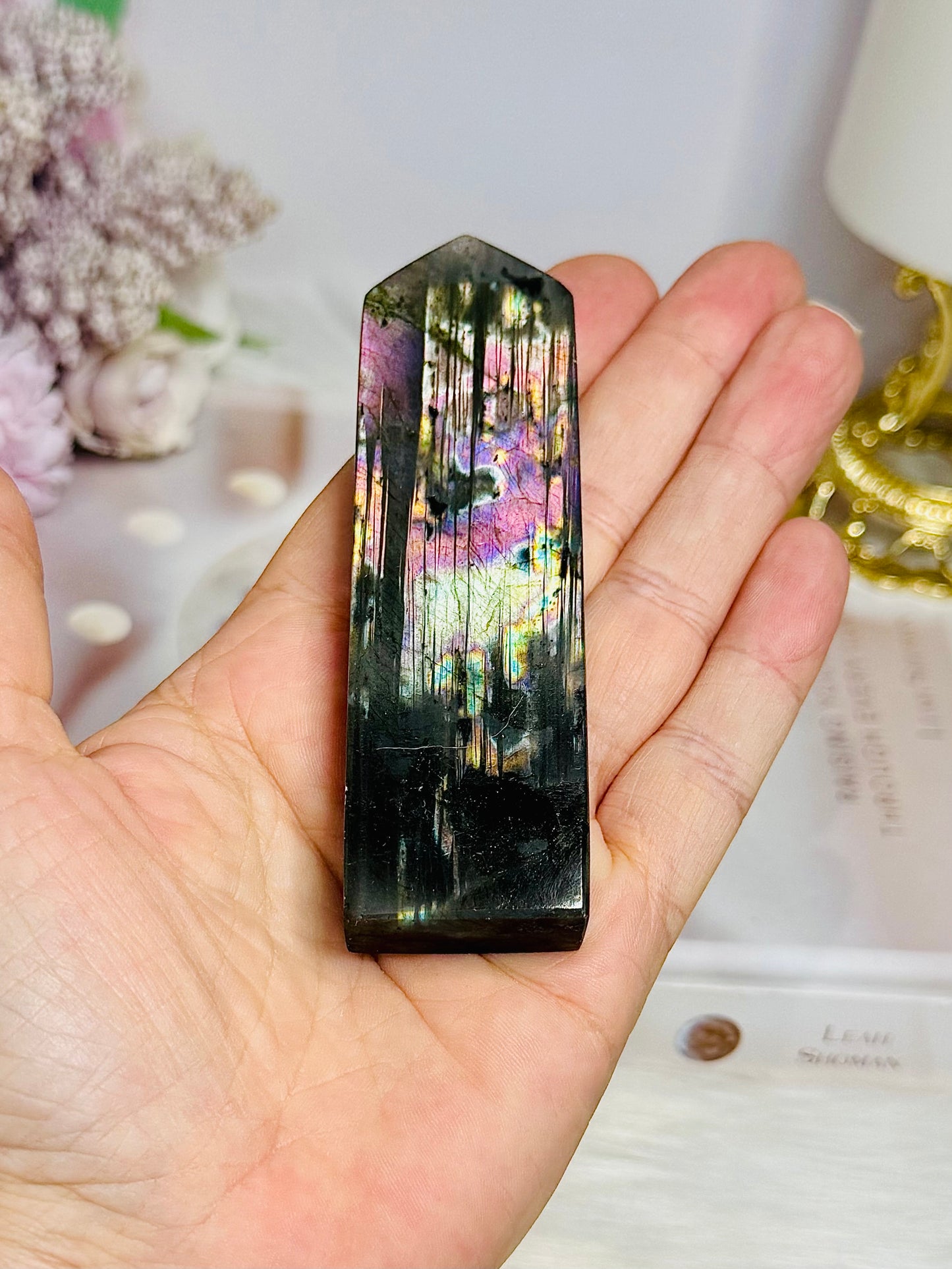 High Grade Labradorite Tower Full of Flash 9.5cm