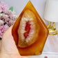 Large Druzy Carnelian Flame | Freeform 15cm