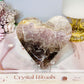 Large Amethyst X Agate Carved Heart on Stand