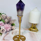 High Grade Phantom Amethyst Point | Obelisk on Gold Stand 20cm