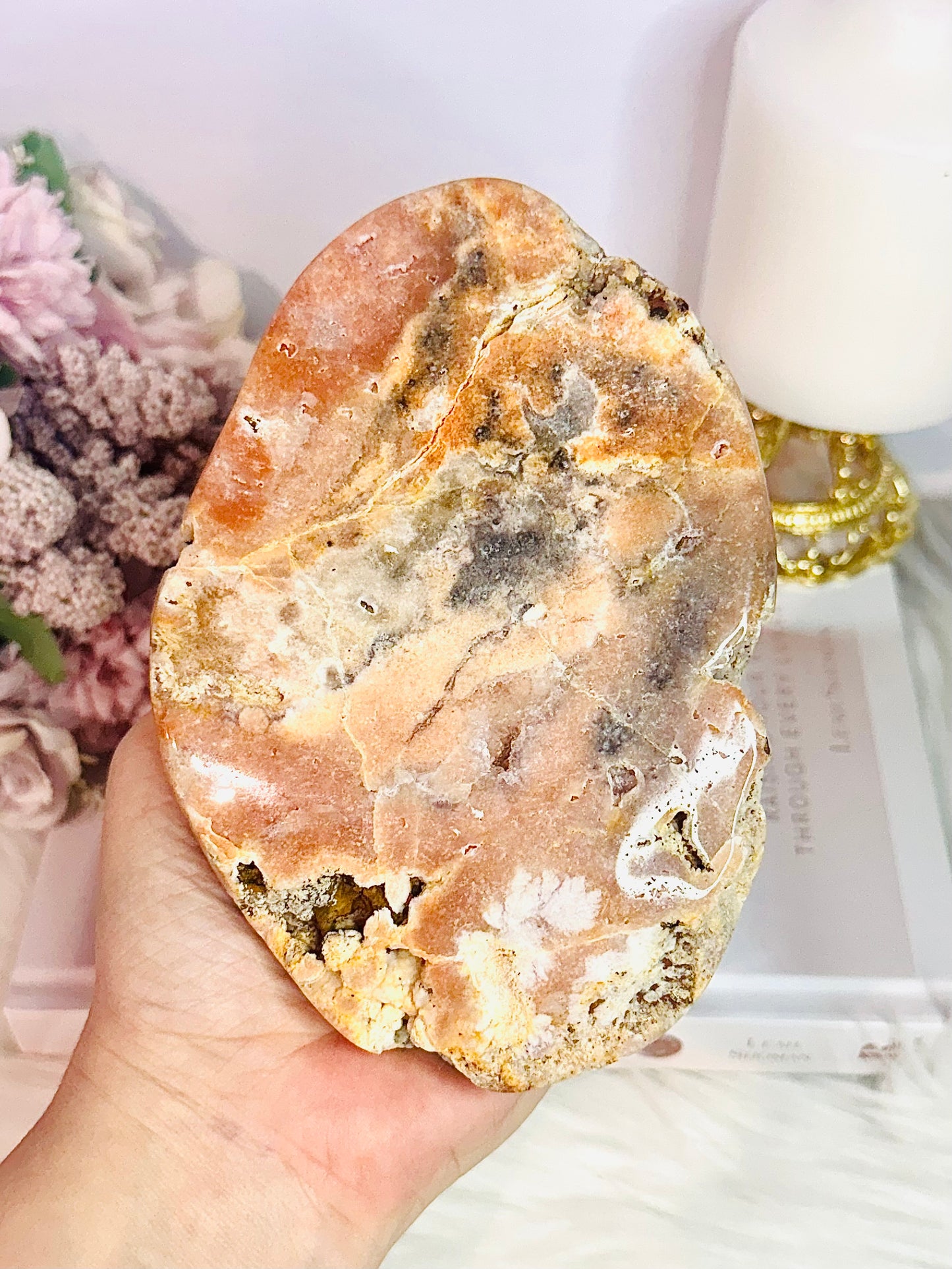 Gorgeous Large 572gram Druzy Pink Amethyst Thick Slab From Brazil