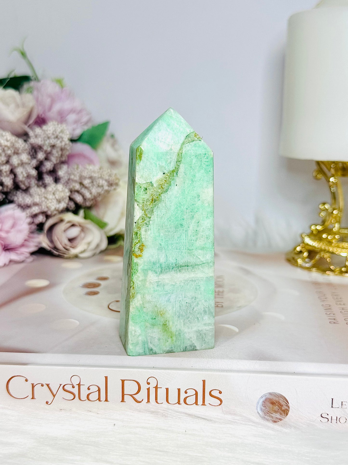 Green Moonstone Tower 9cm