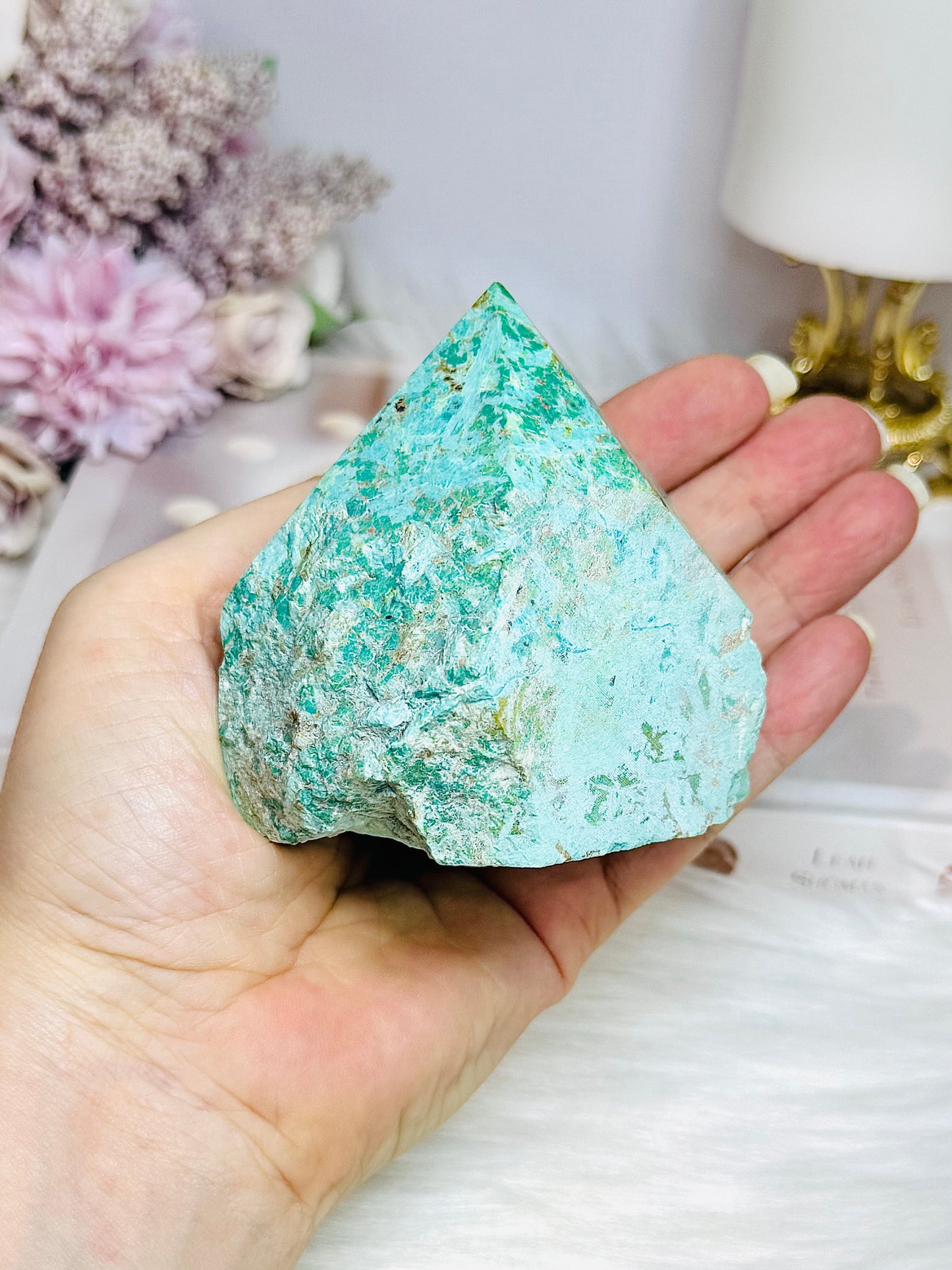 A Rare Stone ~ Chunky Natural Inca Turquoise Carved Freeform | Tower 8cm 313g