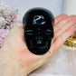Large Black Obsidian Carved Skull 9cm