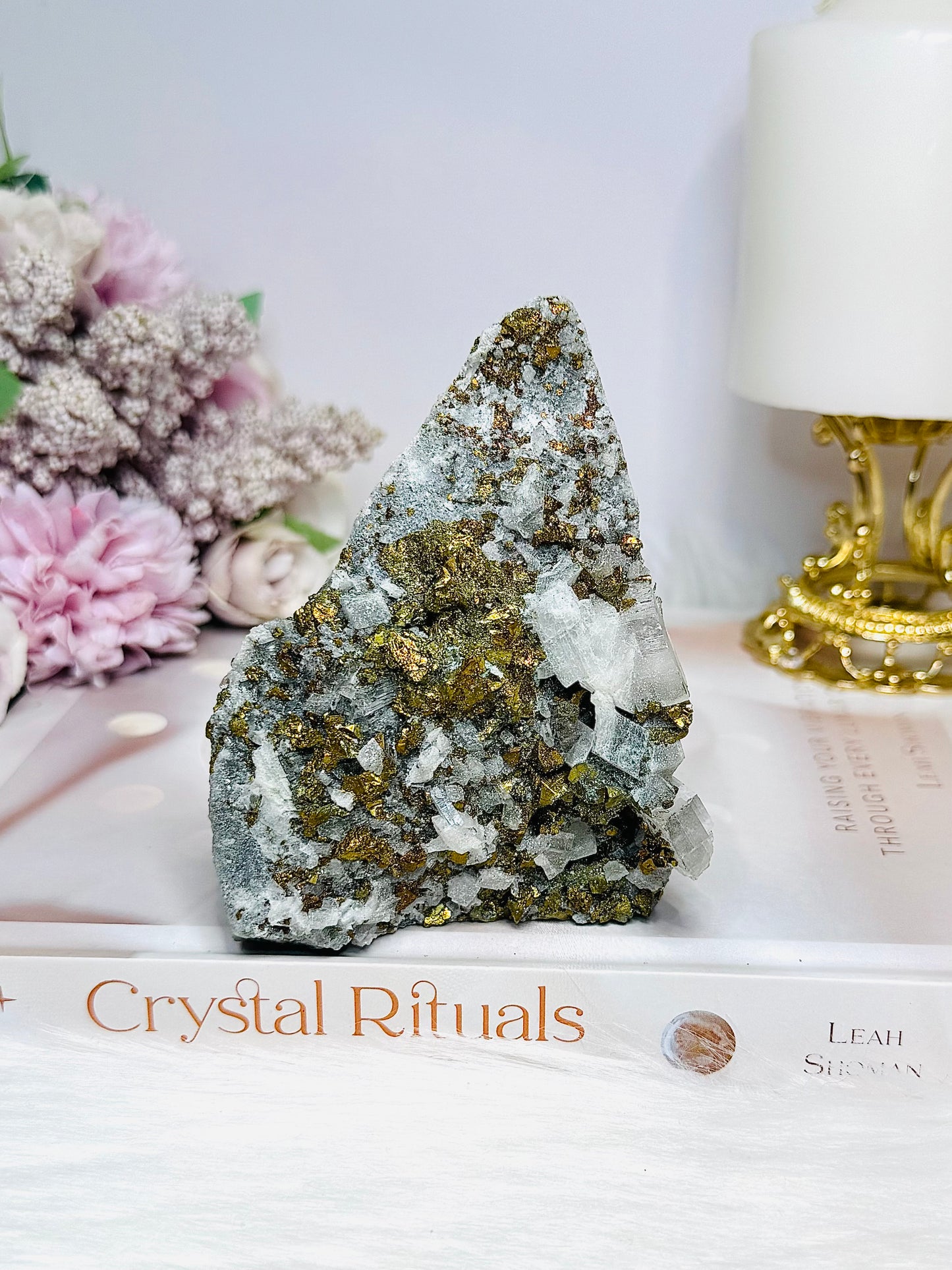 Chalcopyrite On Quartz Specimen 10cm 284g