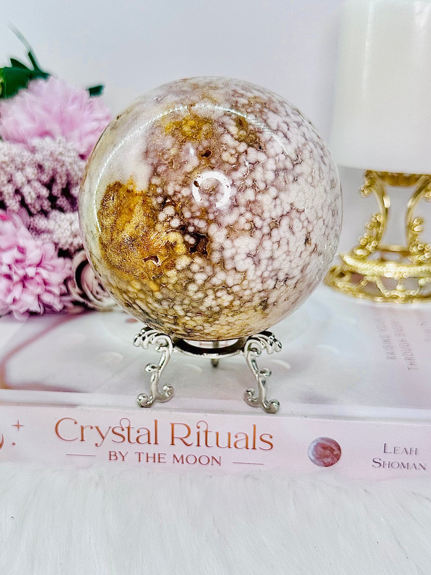 Large Pink Amethyst Druzy Sphere on Stand 9.5cm 837grams