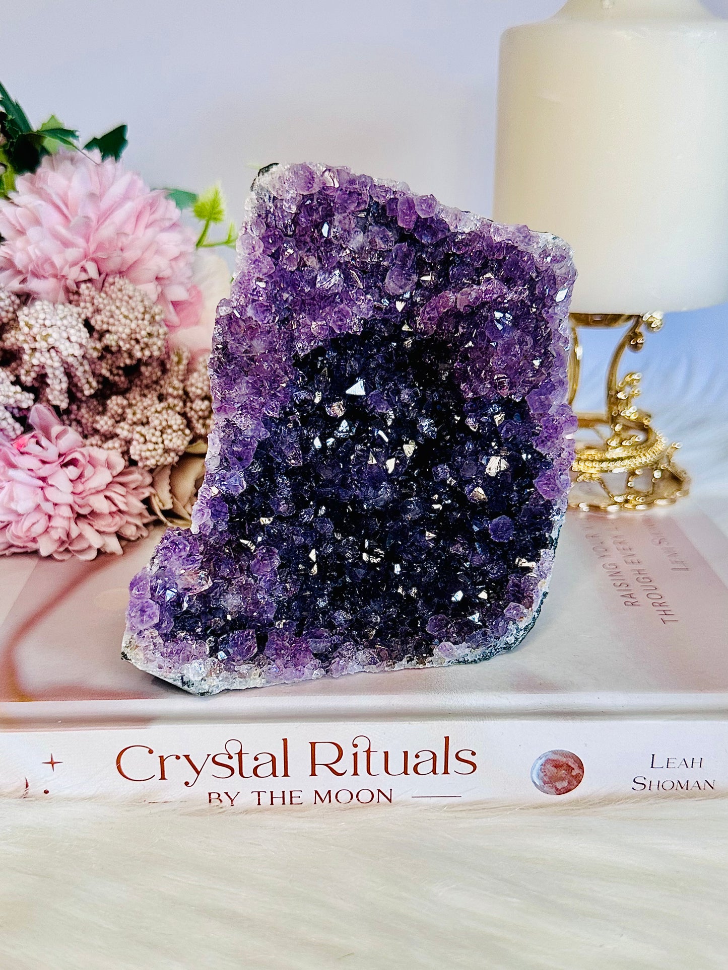 Super Glam 663gram Amethyst Base Cut Cluster From Brazil 11.5cm