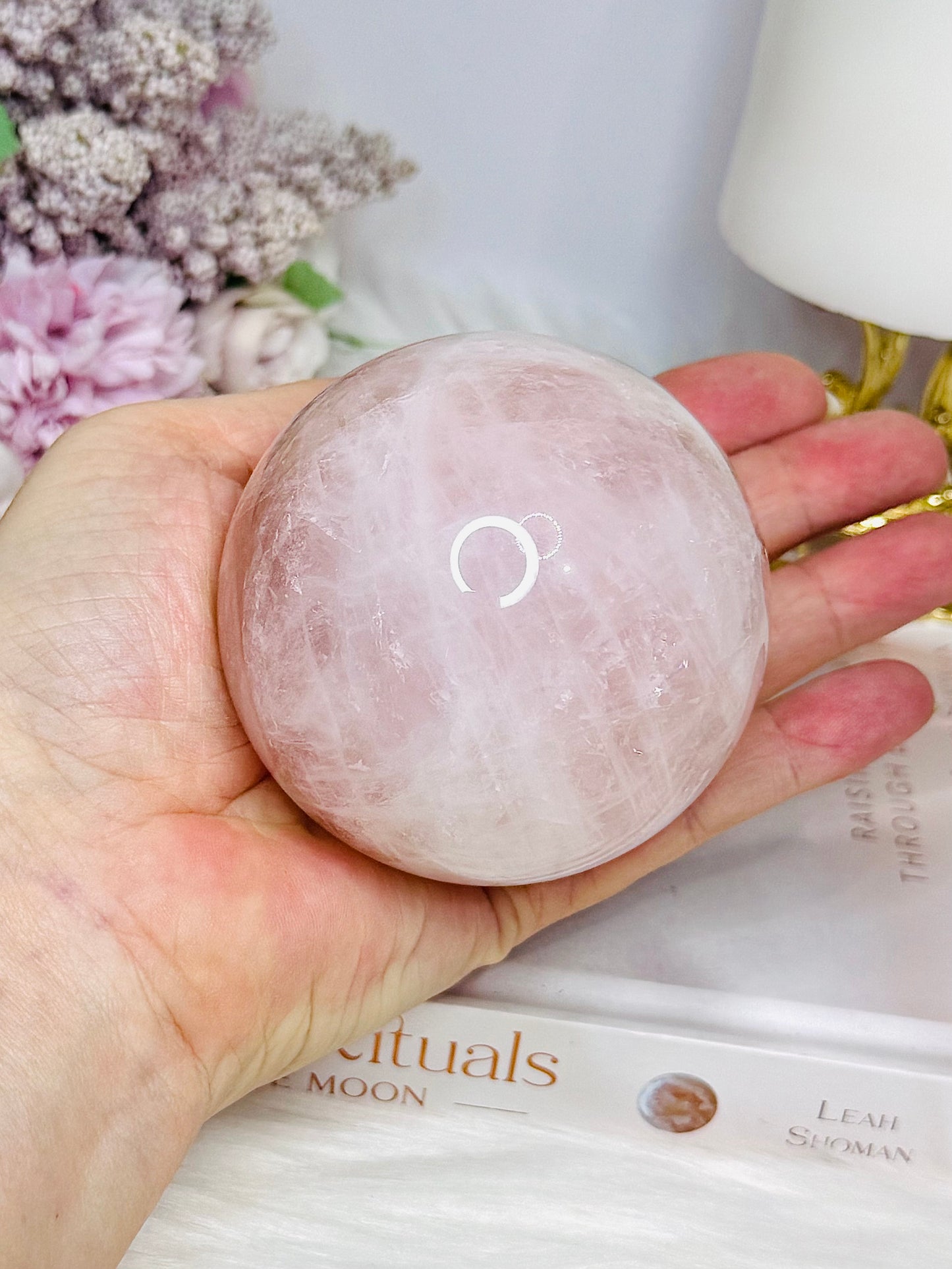 Large Rose Quartz Sphere on Stand 480g