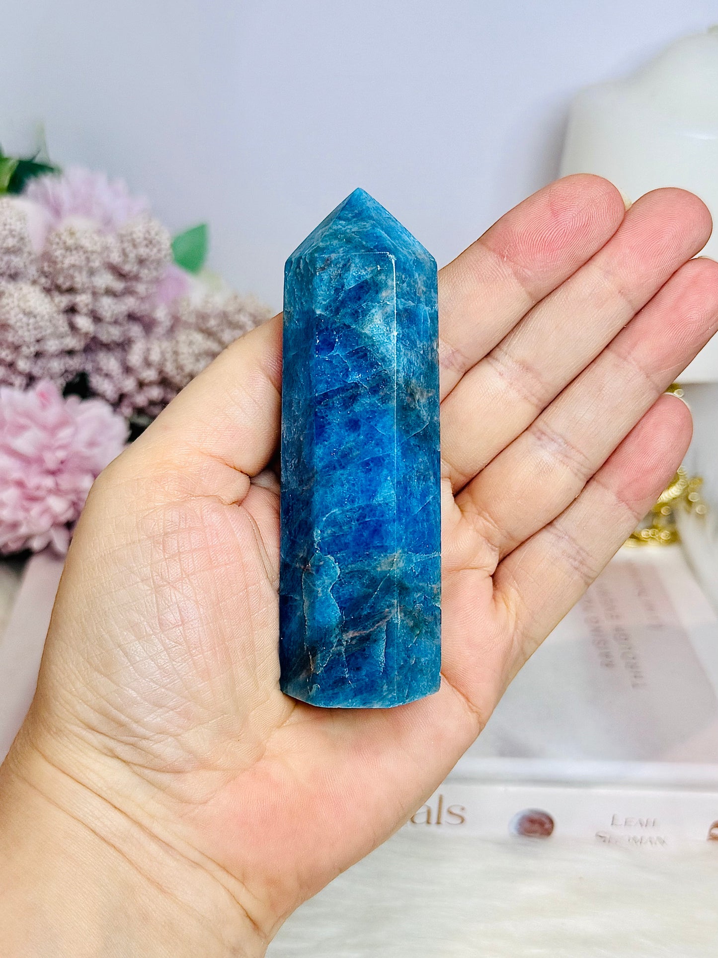 High Grade Chunky Blue Apatite Tower 9.5cm