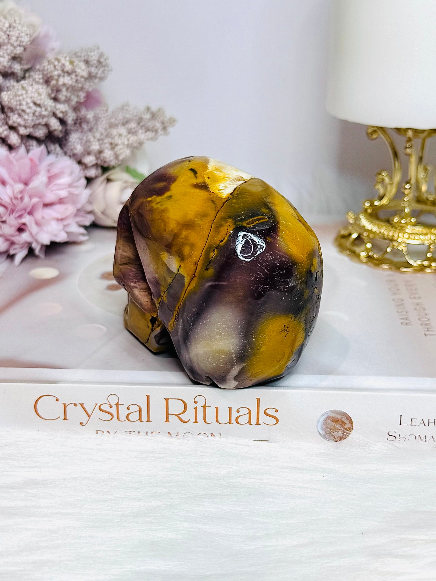 Mookaite Jasper Carved Skull 8.5cm 431g