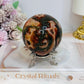 Large Red Moss Agate Druzy Sphere on Stand 452g