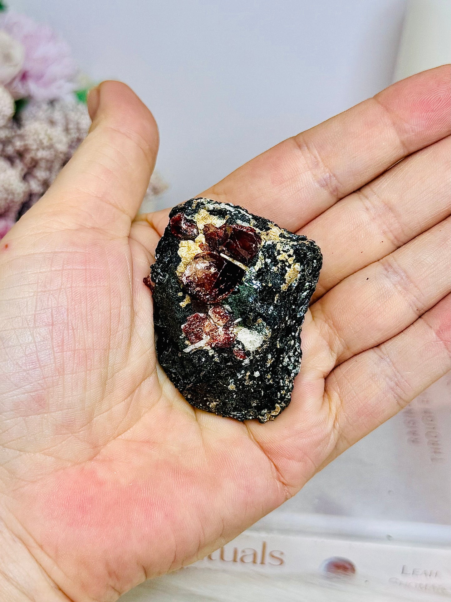 Natural Garnet On Epidote Specimen 5cm
