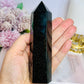 Large Green Goldstone Chunky Tower (synthetic) 13cm