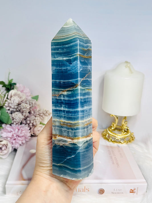 Large Natural Blue Onyx Generator | Tower 20cm