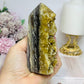 Fluorite X Pyrite Druzy Tower 11.5cm 448g