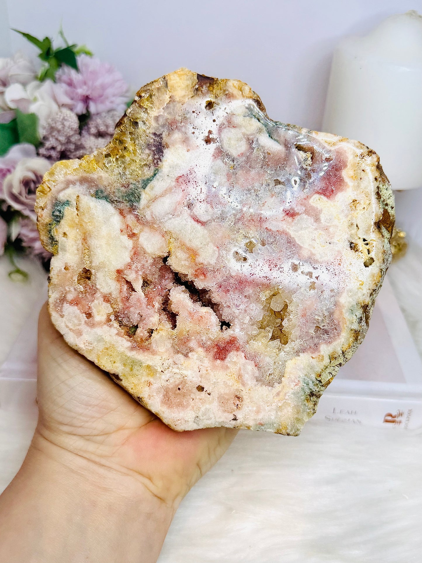 Large Pink Amethyst Natural Druzy Slab 13cm 750g