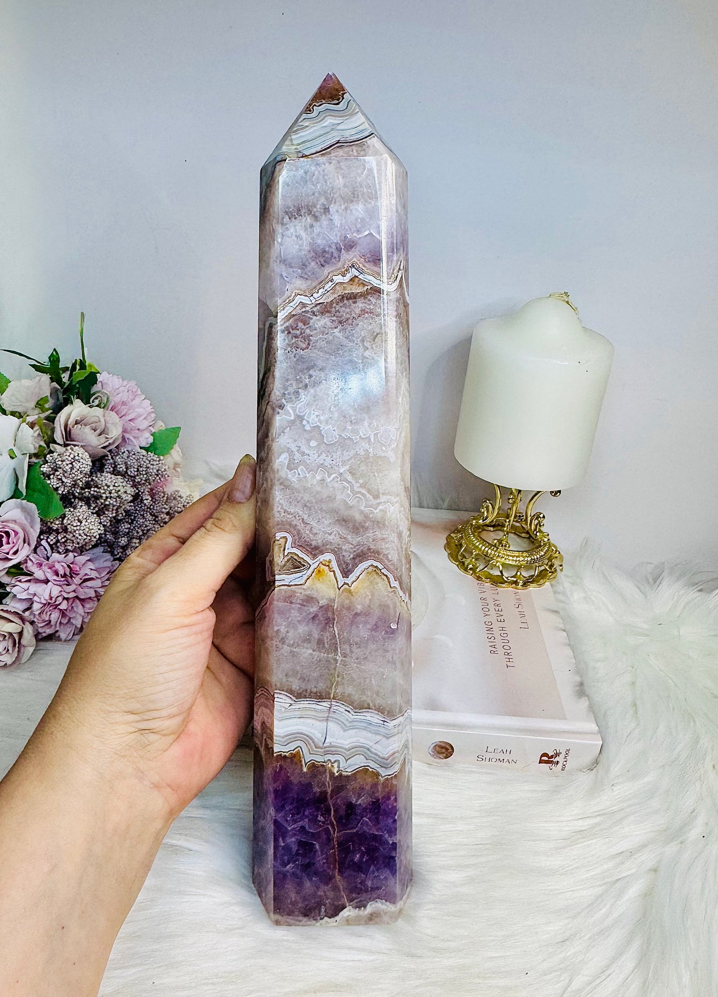 Huge Crazy Lace Amethyst Chunky Tower 32cm 1.6KG