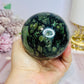 Large Green Kambaba Jasper Sphere on Stand 486g