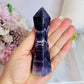 Uniquely Cut Beautiful Chevron Amethyst Tower 11.5cm