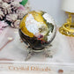 Large Mexican Crazy Lace Agate Druzy Sphere on Stand 449g