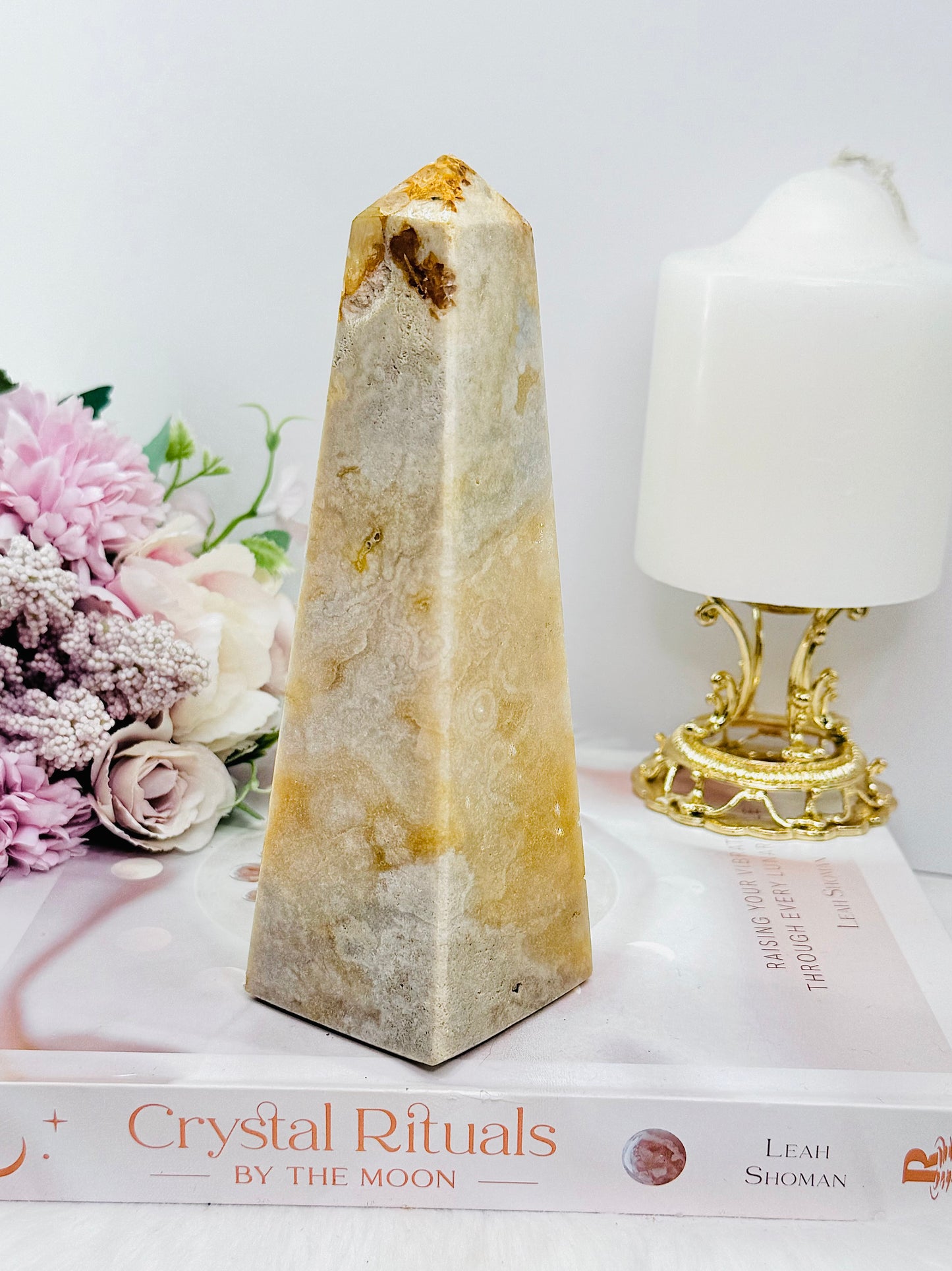 Pink Amethyst Druzy Obelisk | Tower 16cm