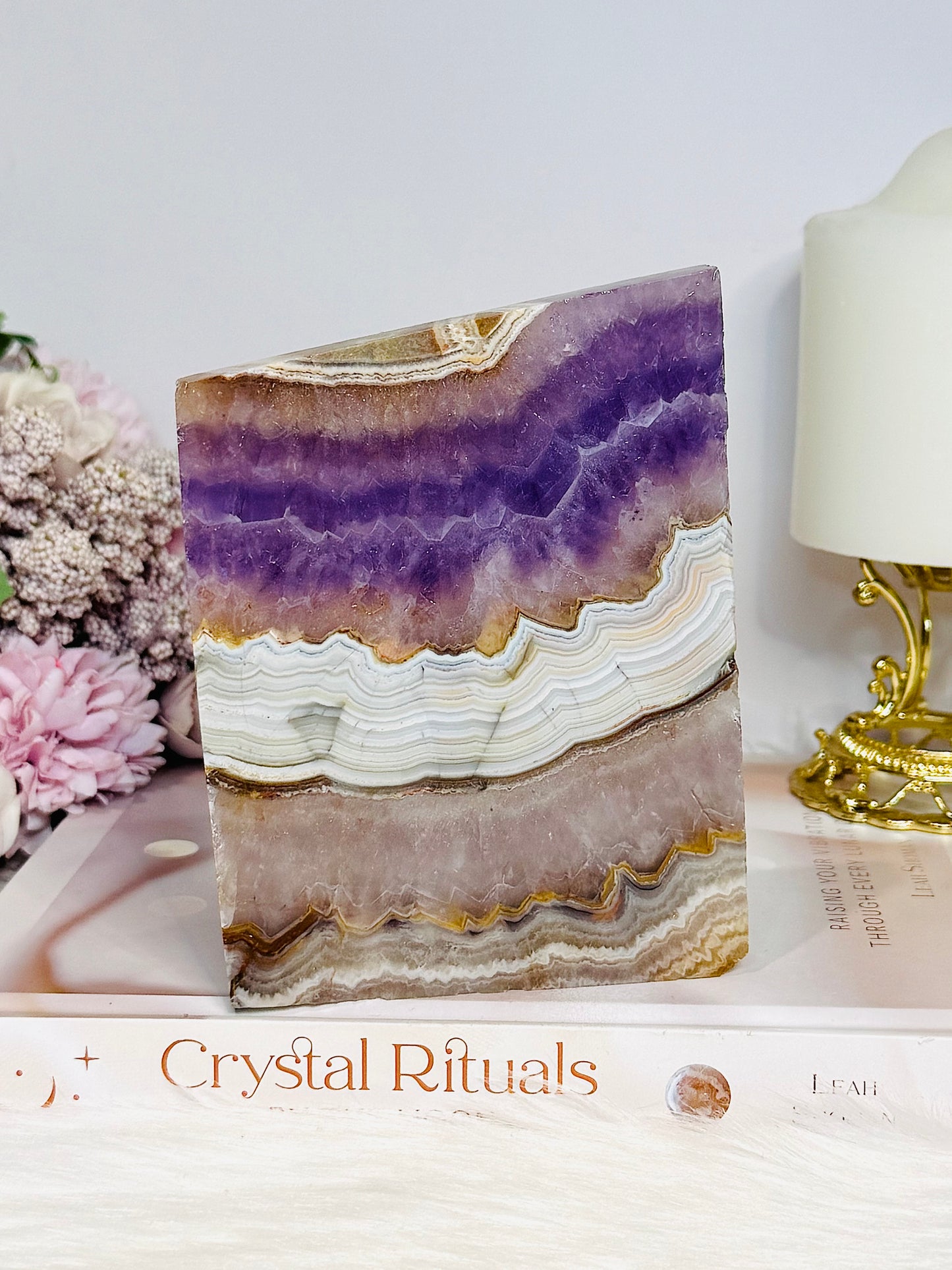 Natural Crazy Lace Amethyst Slab 13cm