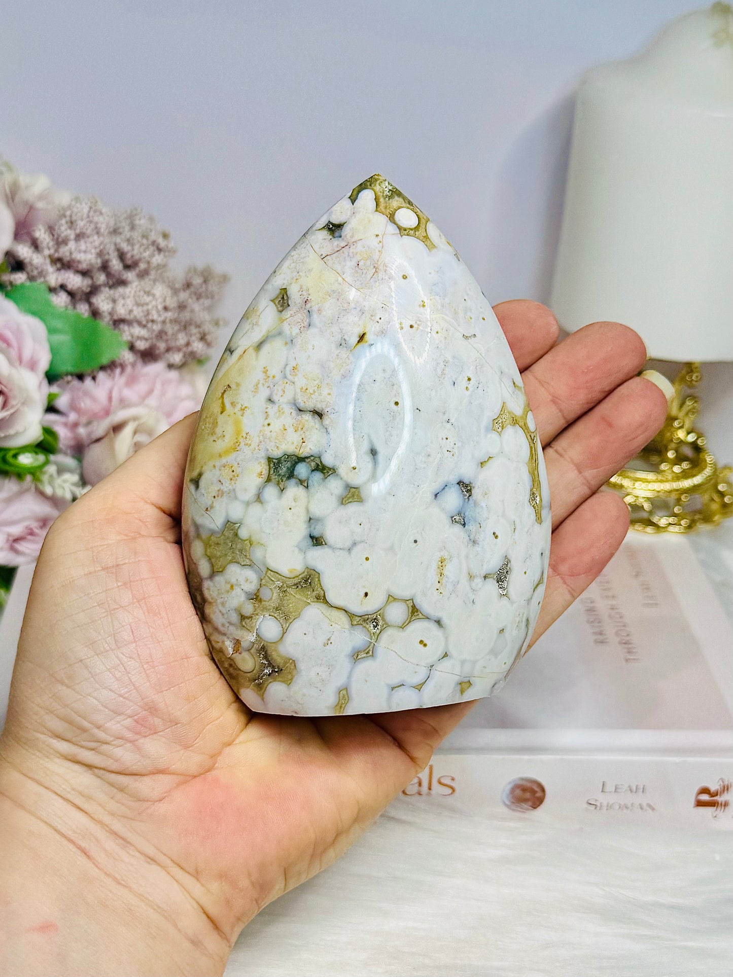 Druzy Ocean Jasper Teardrop | Flame 11.5cm 424g