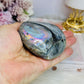 Labradorite Carved Heart with Flash 8cm