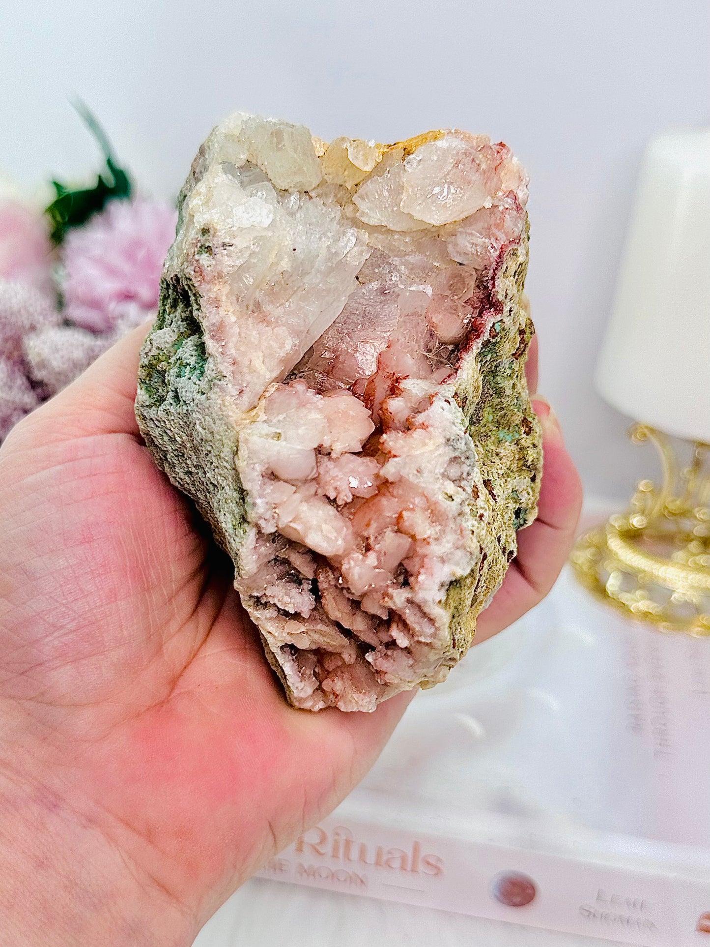 Stunning Pink Amethyst Natural Freefrom From Brazil On Silver Stand 17cm Tall (inc stand)