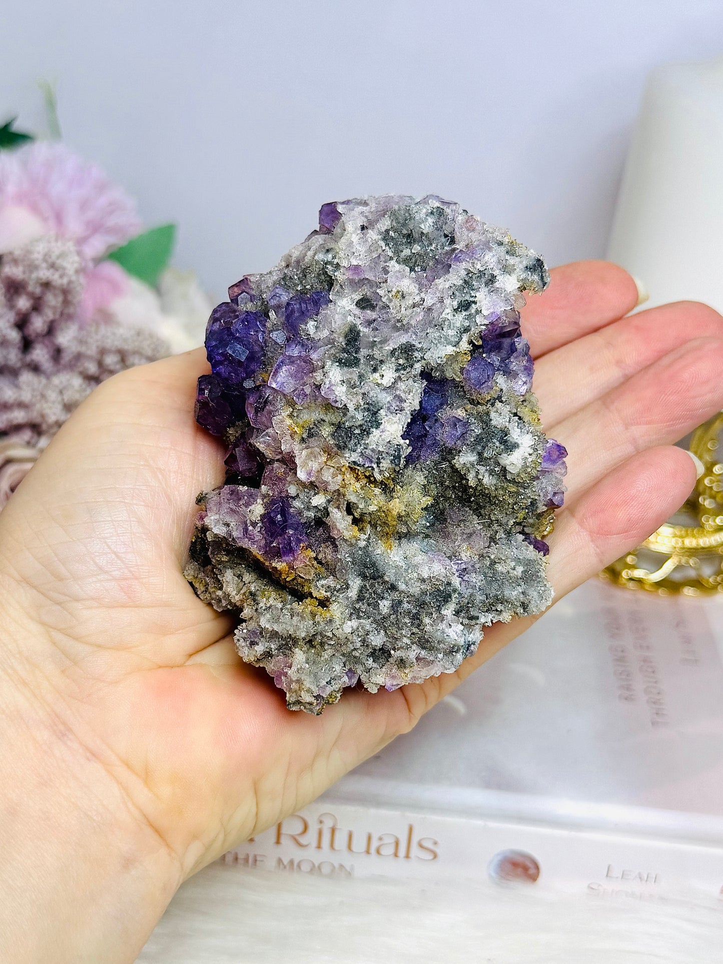 High Grade Cubed Purple Fluorite On Matrix Specimen